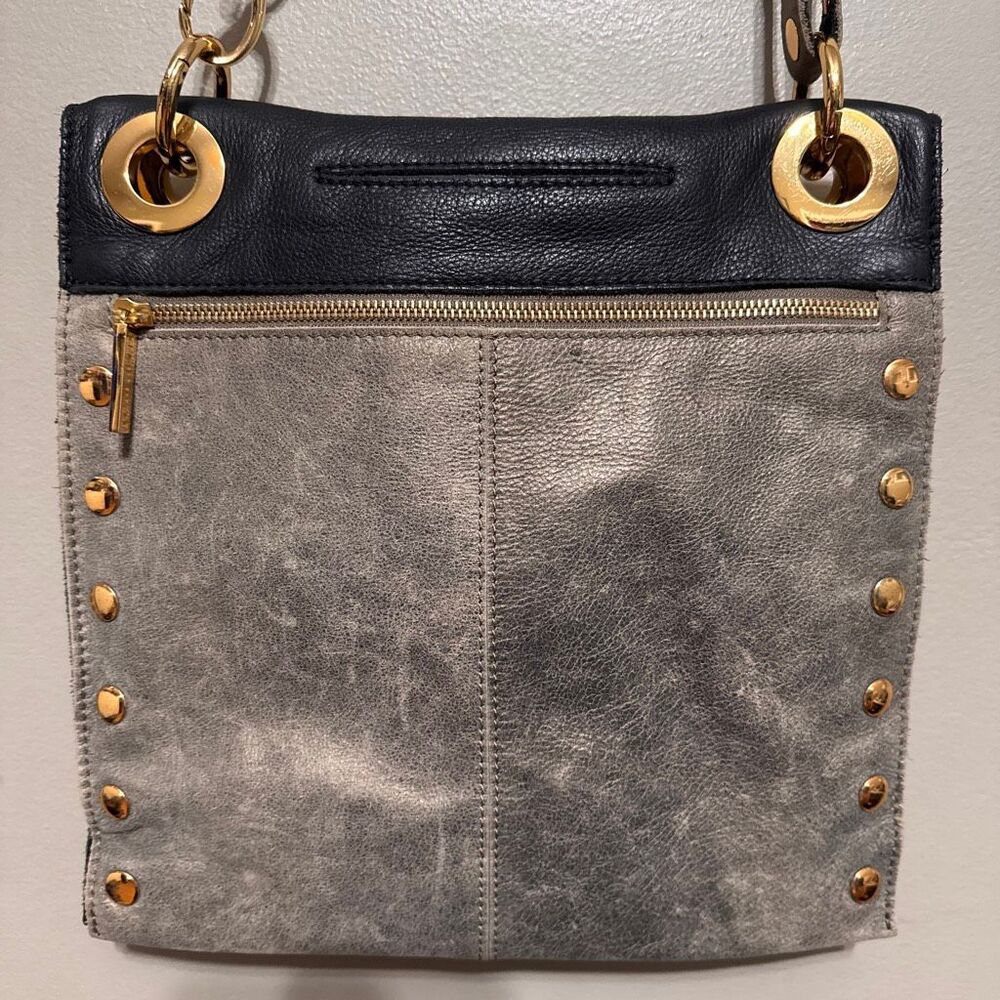 Hammitt Montana reversible black leather crossbody bag 11”x11” - Picture 2 of 12